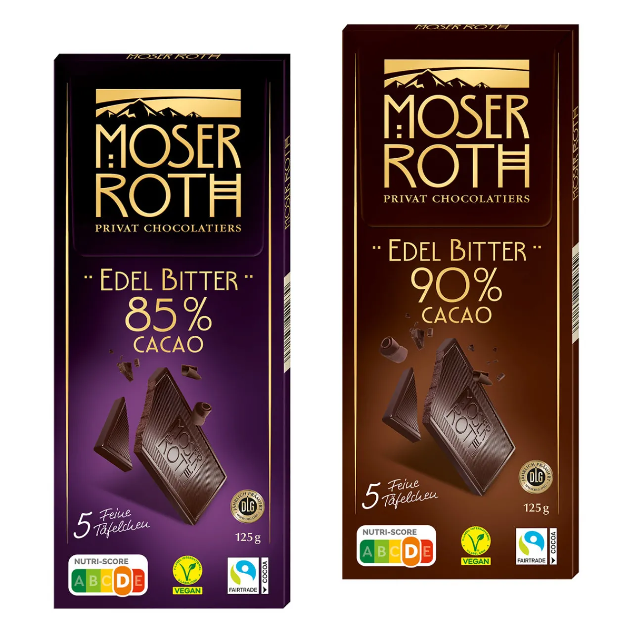 MOSER ROTH Edel-Bitter-Chocolade 85 % / 90 %
