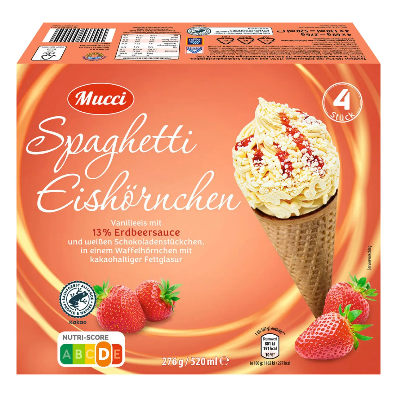 MUCCI Spaghetti-Eishörnchen