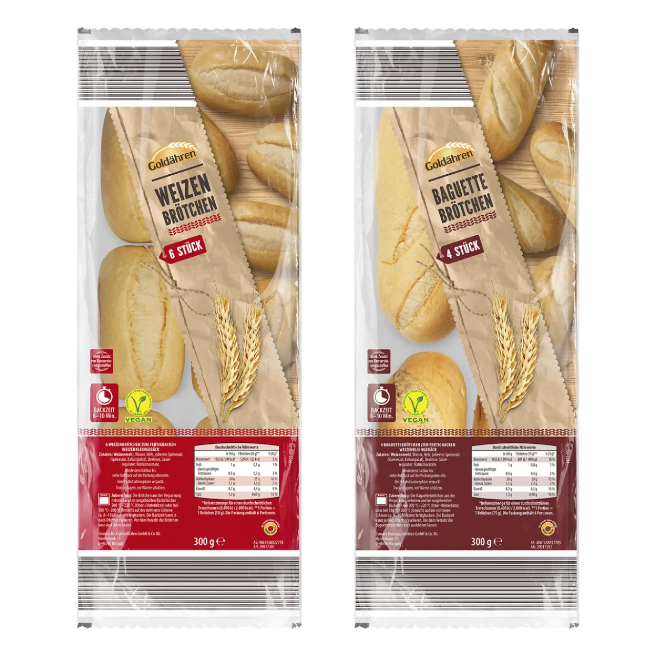 GOLDÄHREN Weizen- / Baguettebrötchen